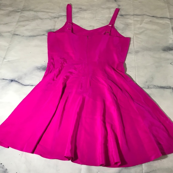 Amanda Uprichard Hot Pink 100% Silk Mini Dress - Picture 8 of 8